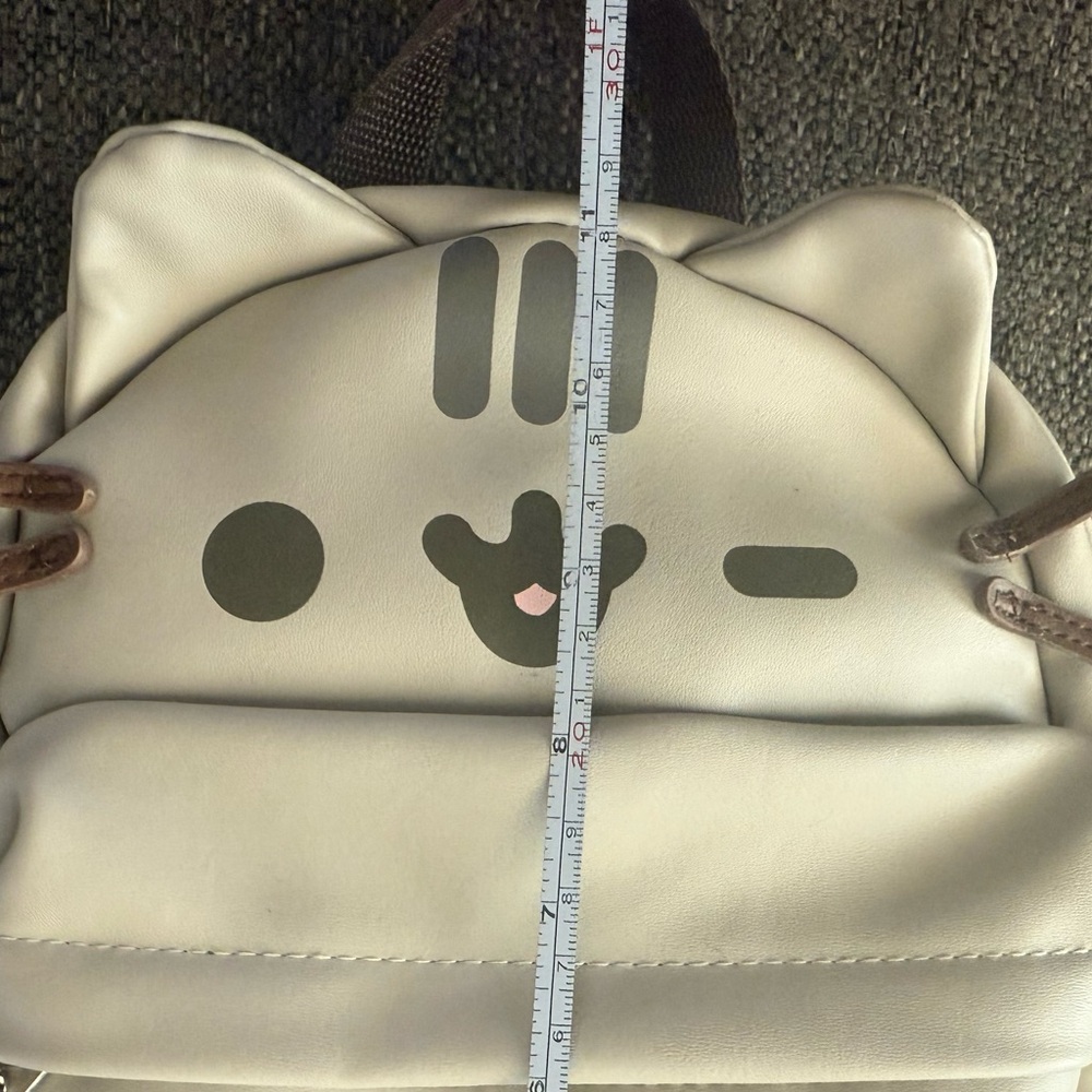 NWT Pusheen Mini Backpack Purse Gray Winking Cat 2018 Faux Leather New With Tags - Picture 10 of 11